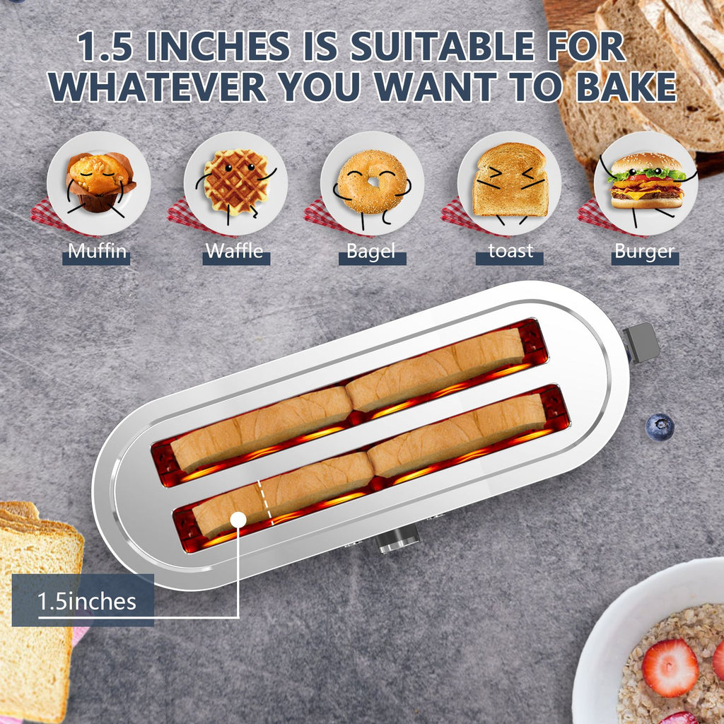 Premium Stainless Steel 4-Slice Toaster with 7 Browning Settings & Smart Modes
