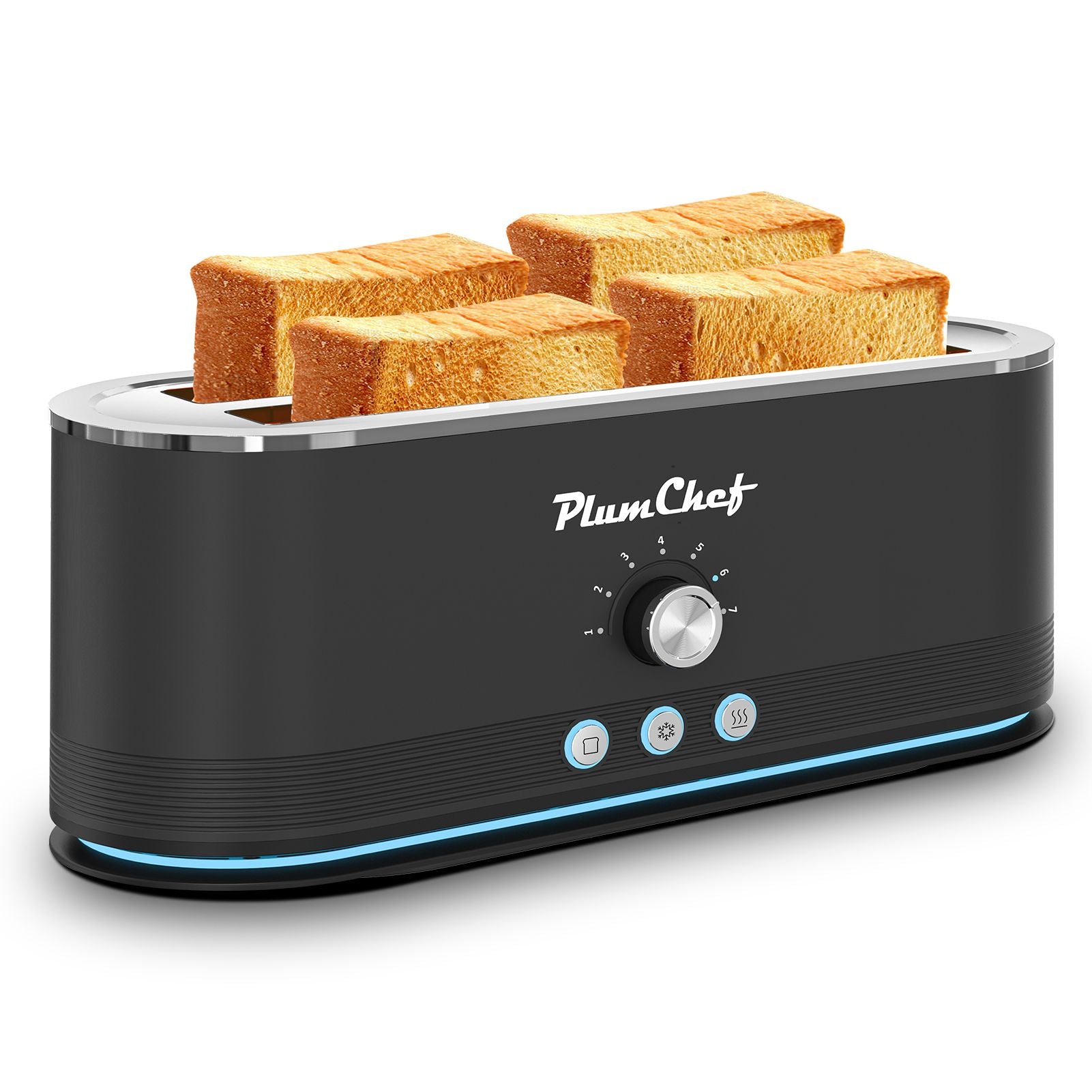 Premium Stainless Steel 4-Slice Toaster with 7 Browning Settings & Smart Modes