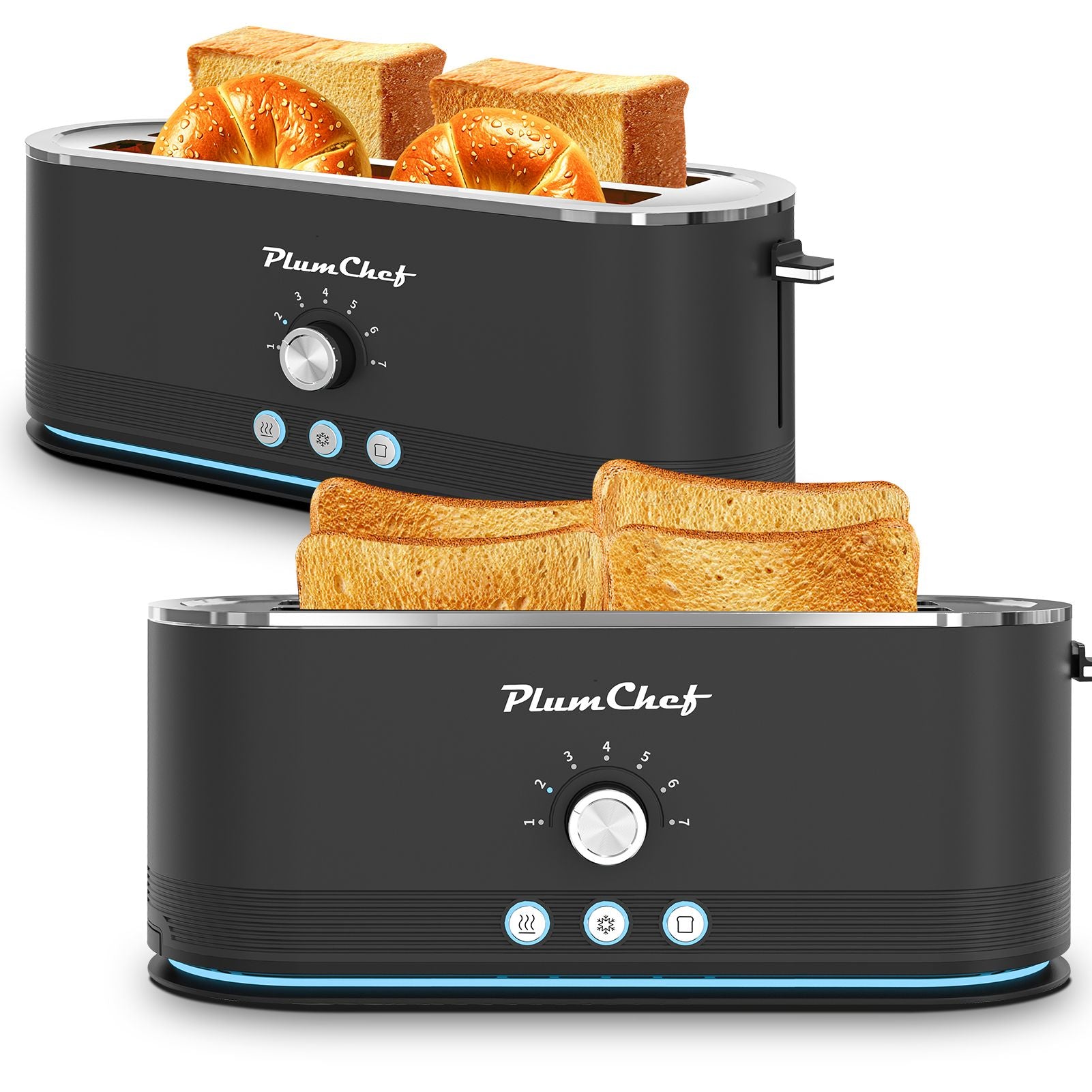 Premium Stainless Steel 4-Slice Toaster with 7 Browning Settings & Smart Modes