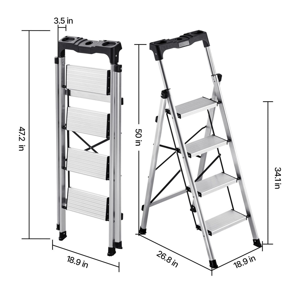Four-Step Folding Ladder with Comfort Handgrip