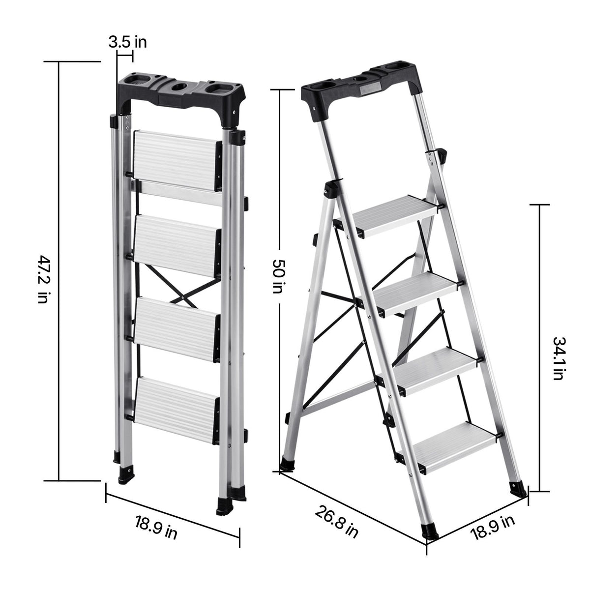 Four-Step Folding Ladder with Comfort Handgrip