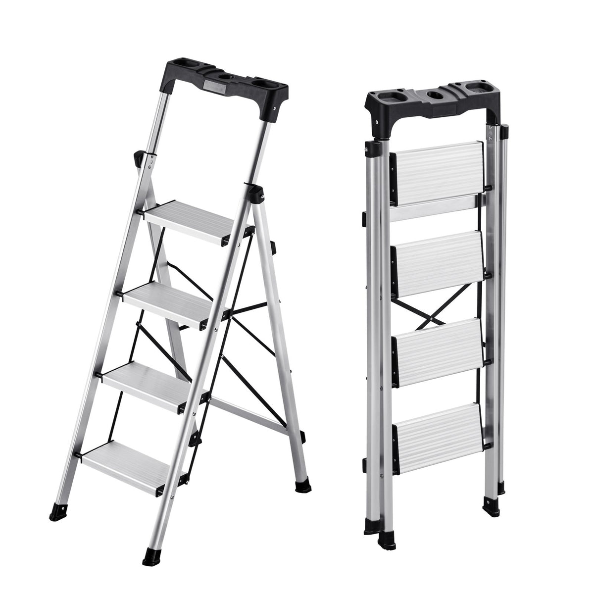 Four-Step Folding Ladder with Comfort Handgrip