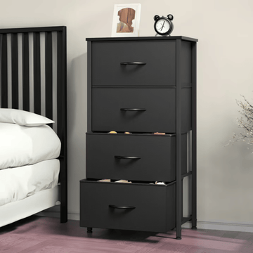 Four-Drawer Fabric Storage Tower with Display Top