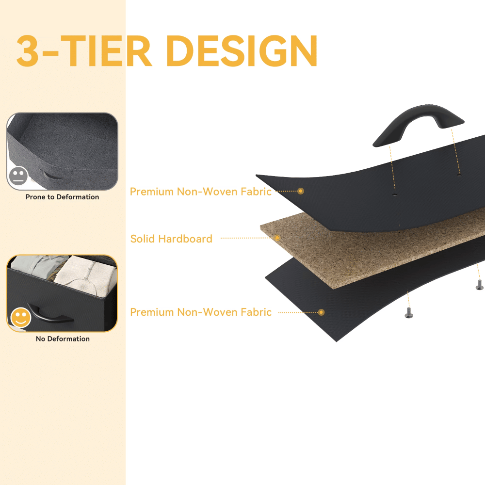 Four-Drawer Fabric Storage Tower with Display Top