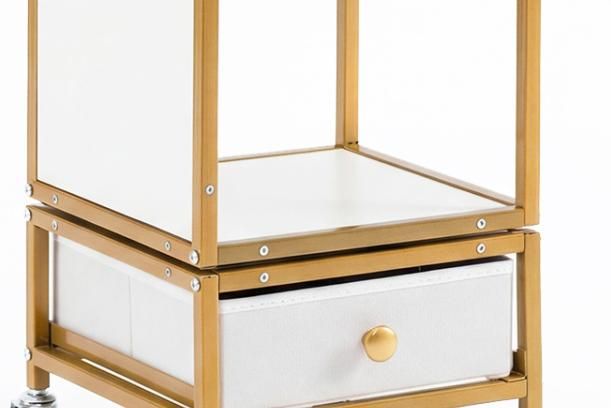 4-storey rotating bookshelf with detachable drawers - equipped with wheels - home office