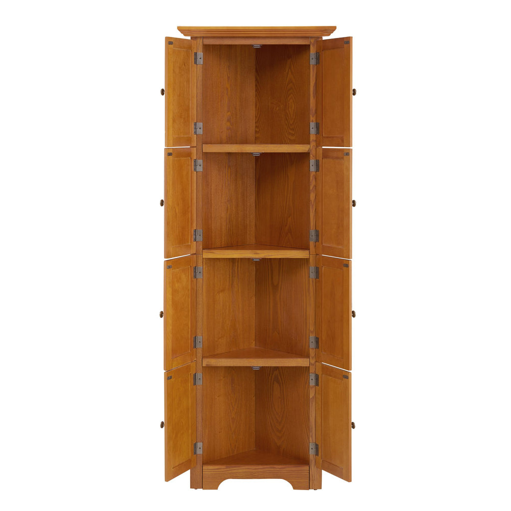 4-Tier 72" Corner Kitchen Pantry Storage Cabinet with 8 Doors Tall Storage Cabinet, Corner Cabinet a