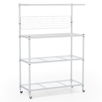 Mobile 4-Tier Baker’s Rack with Flexible Kitchen Storage