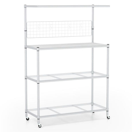 Mobile 4-Tier Baker’s Rack with Flexible Kitchen Storage