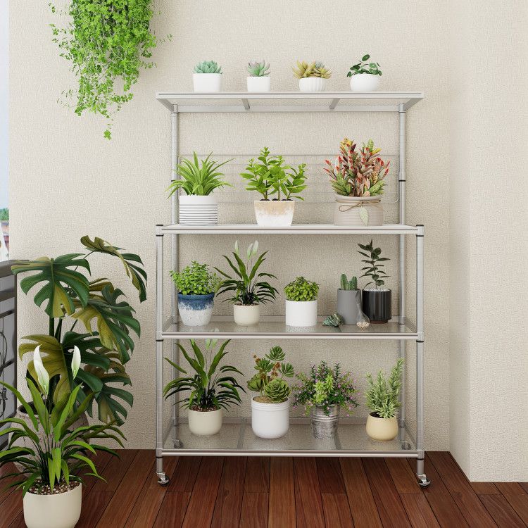 Mobile 4-Tier Baker’s Rack with Flexible Kitchen Storage