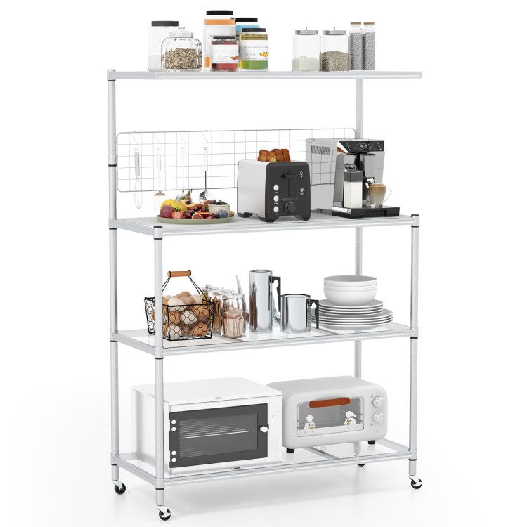 Mobile 4-Tier Baker’s Rack with Flexible Kitchen Storage