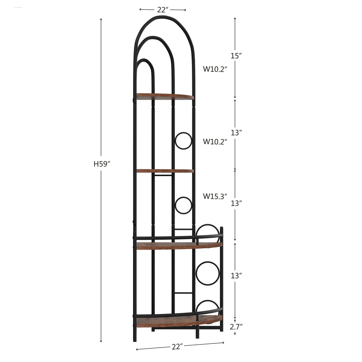 4 Tier Corner Bookshelf Modern Style Plant Stand with Metal Frame Space Saving Display
