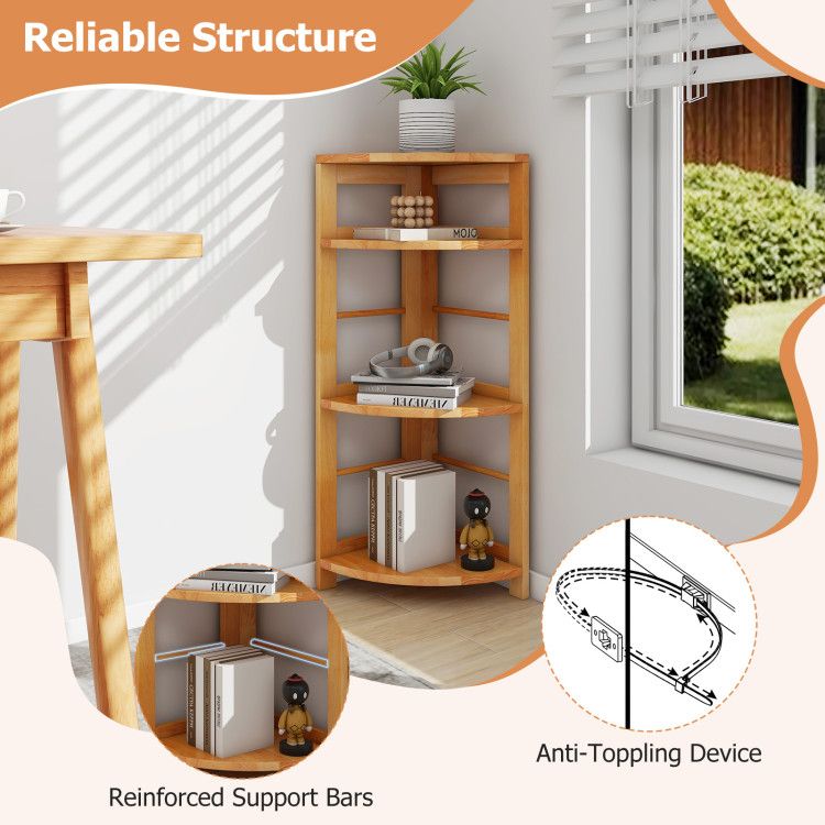 4-Tier Corner Shelf – Maximize Corner Space with Stylish Storage