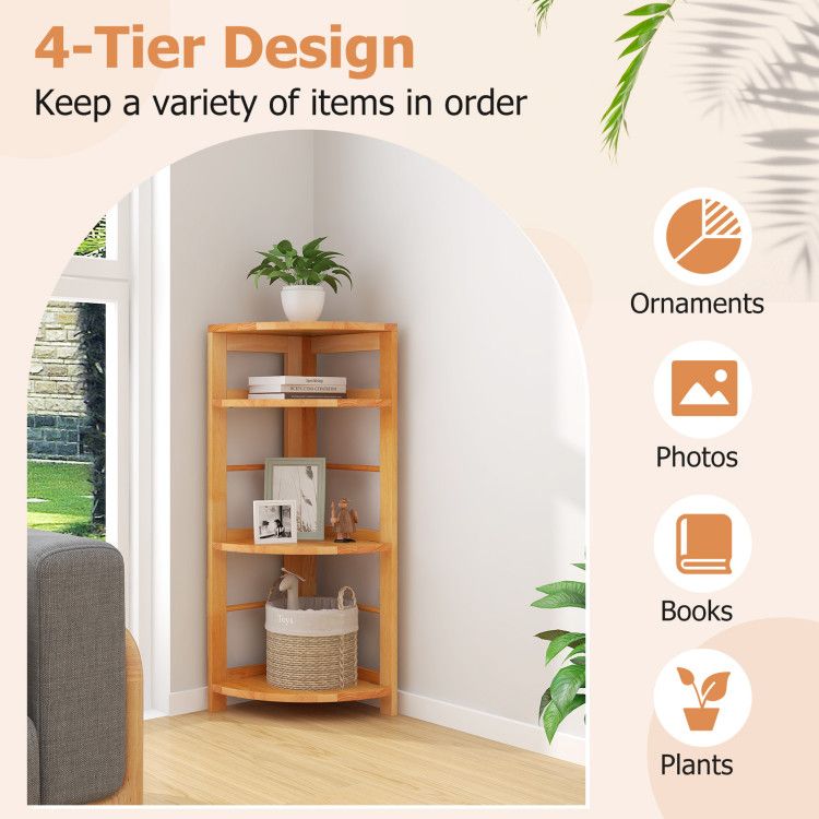 4-Tier Corner Shelf – Maximize Corner Space with Stylish Storage