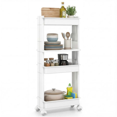 Customizable Rolling Storage Cart with Ventilated Detachable Trays