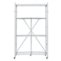 4-Tier Foldable Storage Shelf, 36W x 21D x 60 H Folding Metal Rack Shelving Unit, No Assembly O