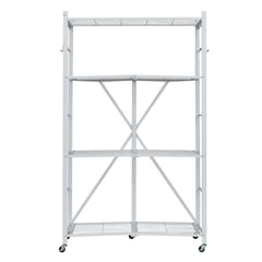 4-Tier Foldable Storage Shelf, 36W x 21D x 60 H Folding Metal Rack Shelving Unit, No Assembly O