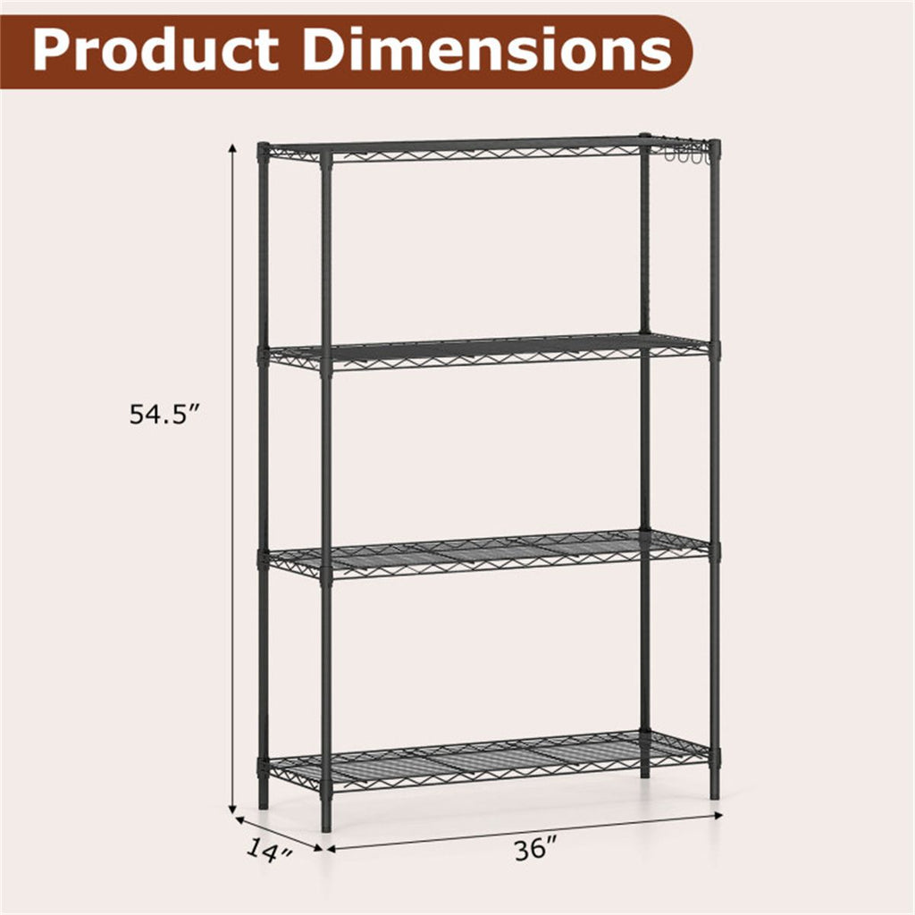 practical Storage Rack with Adjustable Shelves and Hooks
