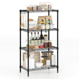 4-Tier practical Metal Wire Shelving – Capacity, Adjustable & Tool-Free Setup