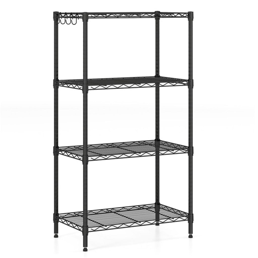 4-Tier practical Metal Wire Shelving – Capacity, Adjustable & Tool-Free Setup
