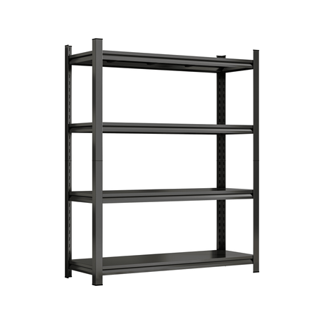 4-Tier Height-Adjustable Storage Rack with Open-Back Shelves