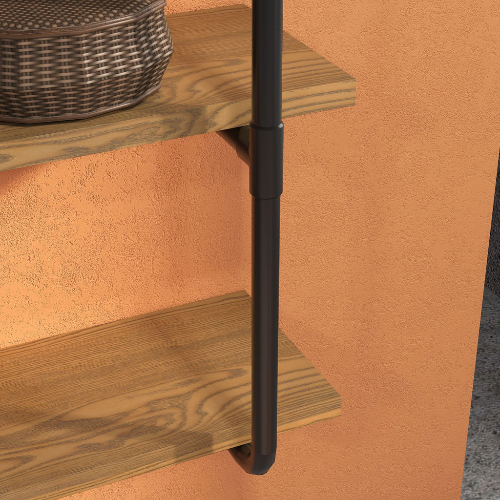 Industrial Style Wall-Mounted Bookshelf with Open Tiered Shelves