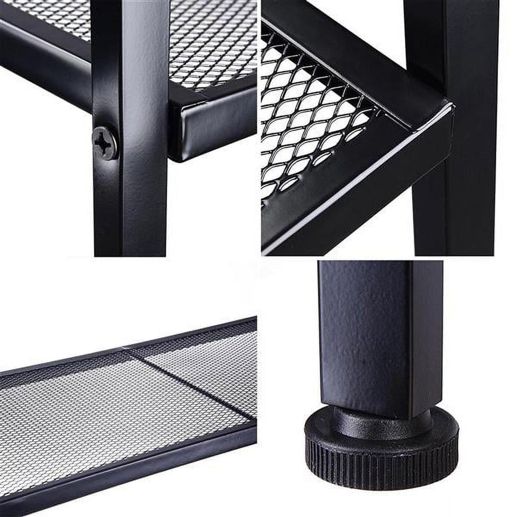 Black Four-Tier Bookshelf for Compact Rooms