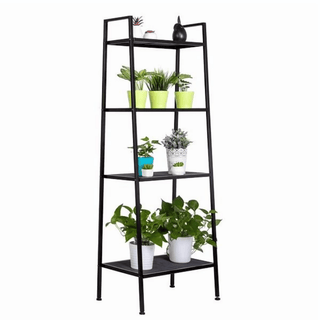 4 Tier Iron Bookshelf, Freestanding Metal Bookcase Storage Shelf for Books and Decor