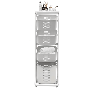 4-Tier Laundry Hamper Sorter with Removable Baskets and Wheels