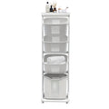 4 Tier Laundry Hamper Sorter, Laundry Storage Organizer with Wheels Removable Rolling