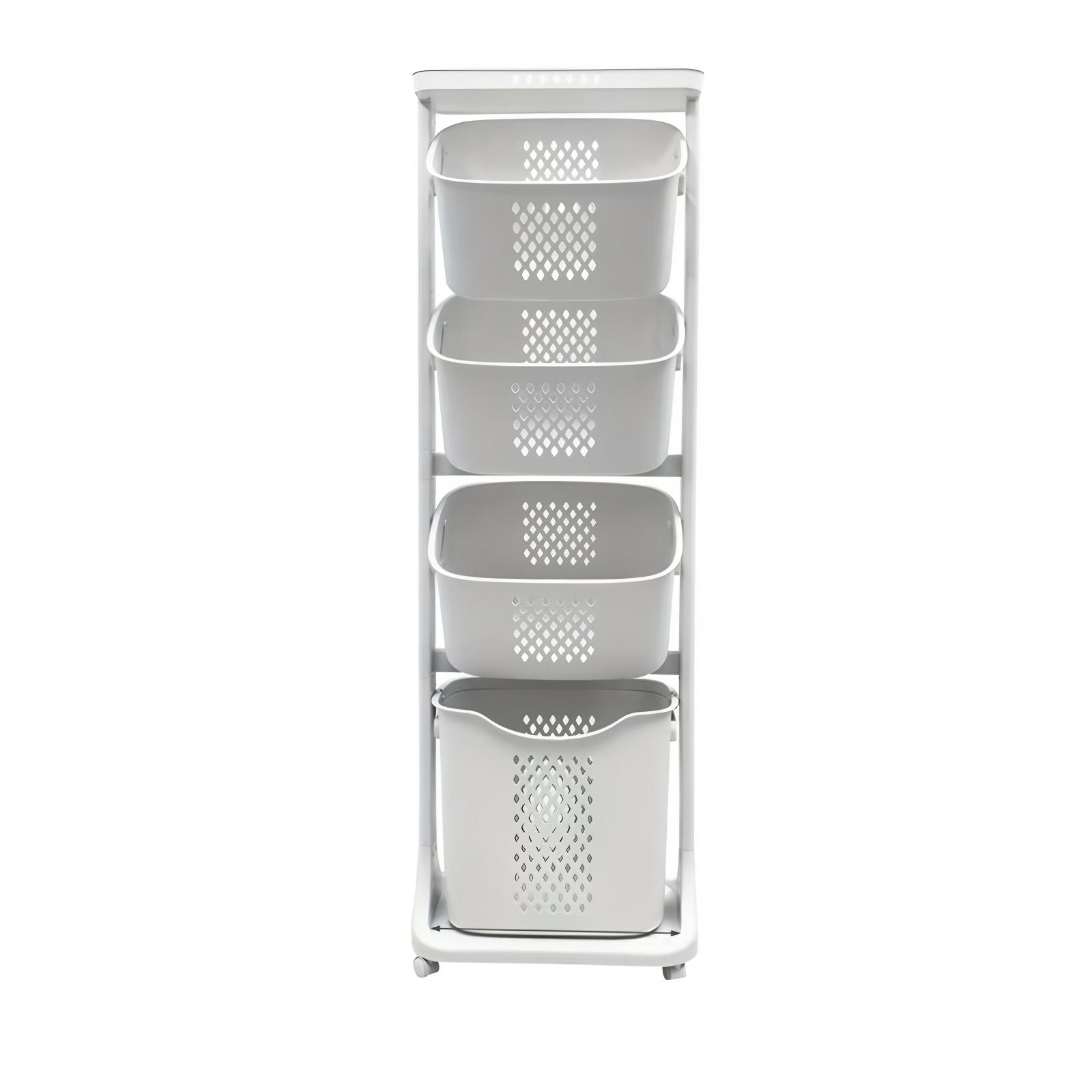 4-Tier Rolling Laundry Hamper Sorter with Removable Baskets
