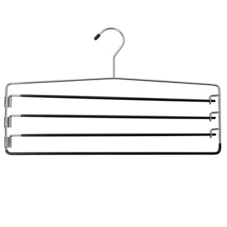 4-Tier Non Slip Pants Organizer Chrome Metal Clothes Hanger