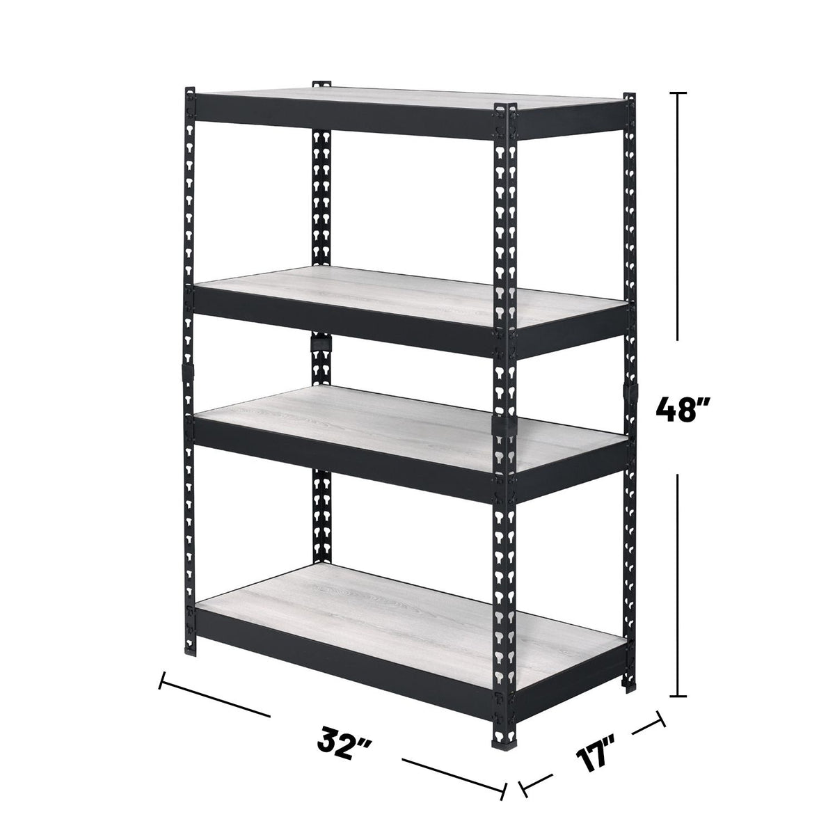 Rectangular Bookcase with Adjustable Shelves and Industrial Open Frame