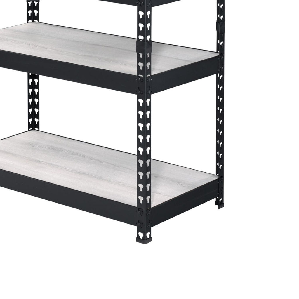 Rectangular Bookcase with Adjustable Shelves and Industrial Open Frame