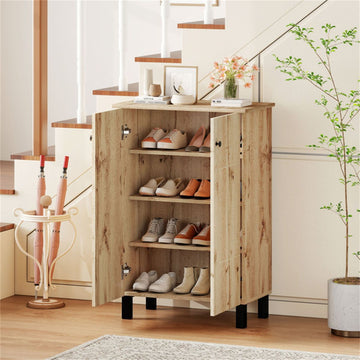 Farmhouse Shoe Cabinet with Removable Shelves