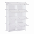 4-Tier Shoe Rack with Side Hooks, 32-Pair Capacity Sturdy Metal Frame Storage Organizer