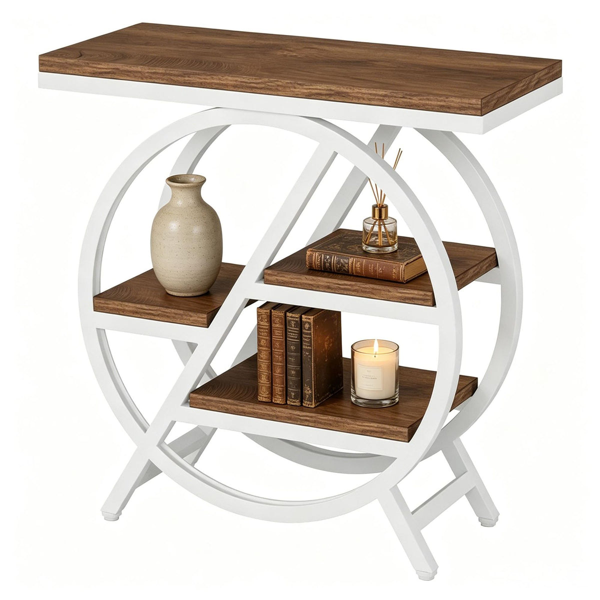 Rustic Industrial Four-Tier Side Table