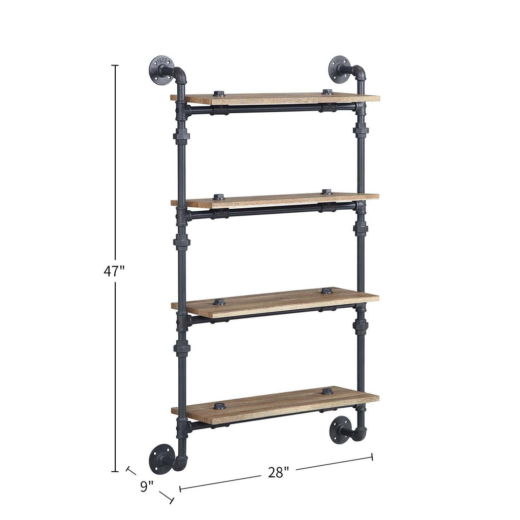 Four-Tier Wall Shelf for Farmhouse Industrial Decor
