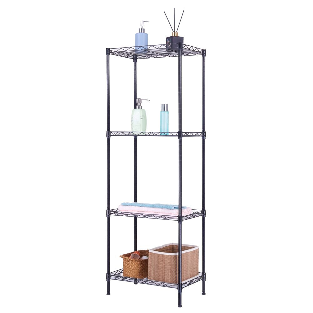4-Tier Open Wire Shelving Unit – Easy Assembly, Versatile Use
