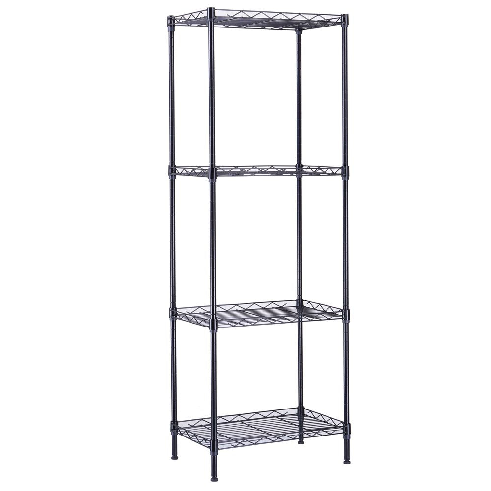 4-Tier Open Wire Shelving Unit – Easy Assembly, Versatile Use