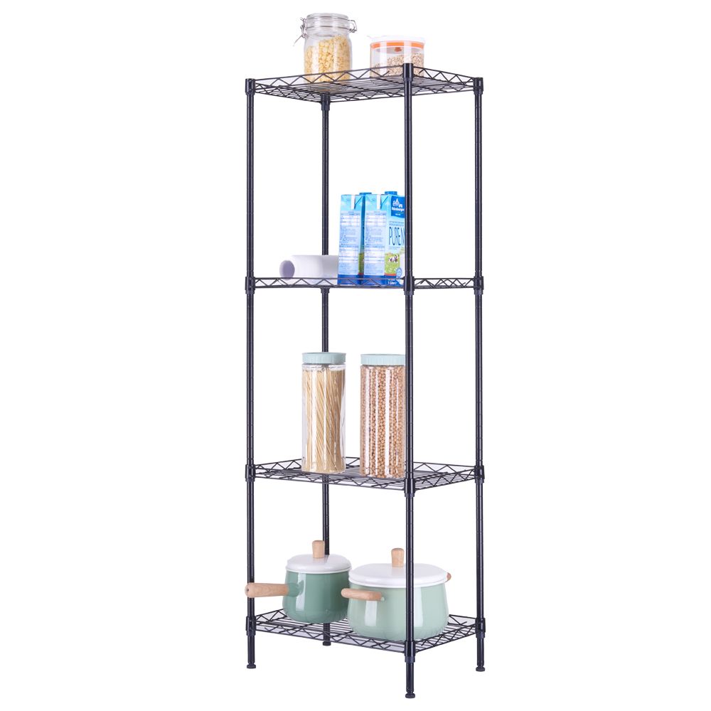 4-Tier Open Wire Shelving Unit – Easy Assembly, Versatile Use