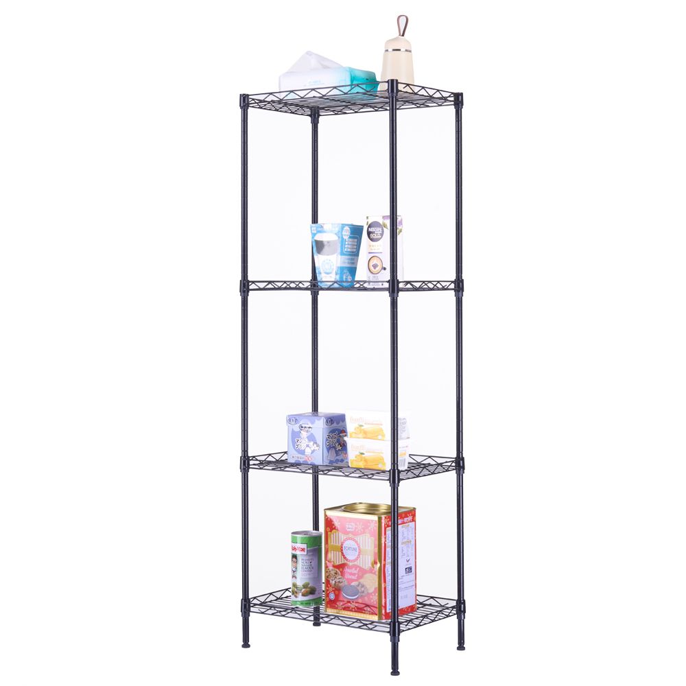 4-Tier Open Wire Shelving Unit – Easy Assembly, Versatile Use