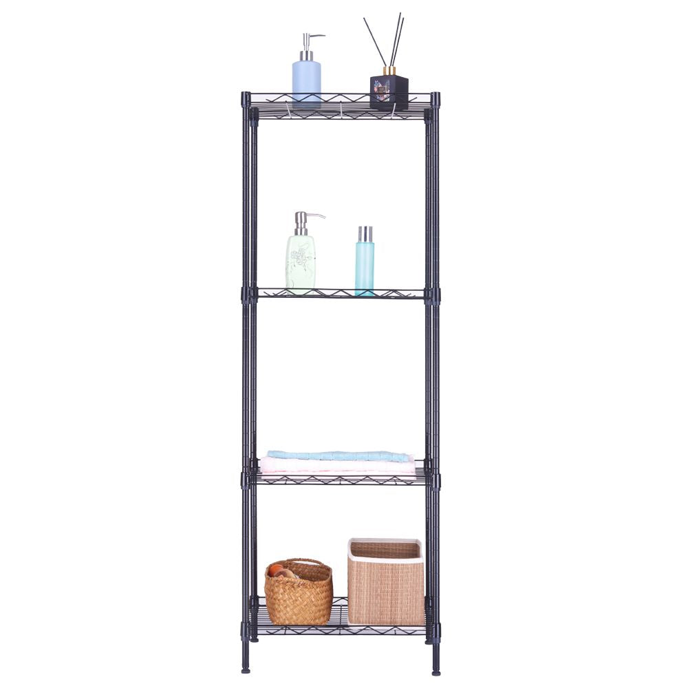 4-Tier Open Wire Shelving Unit – Easy Assembly, Versatile Use