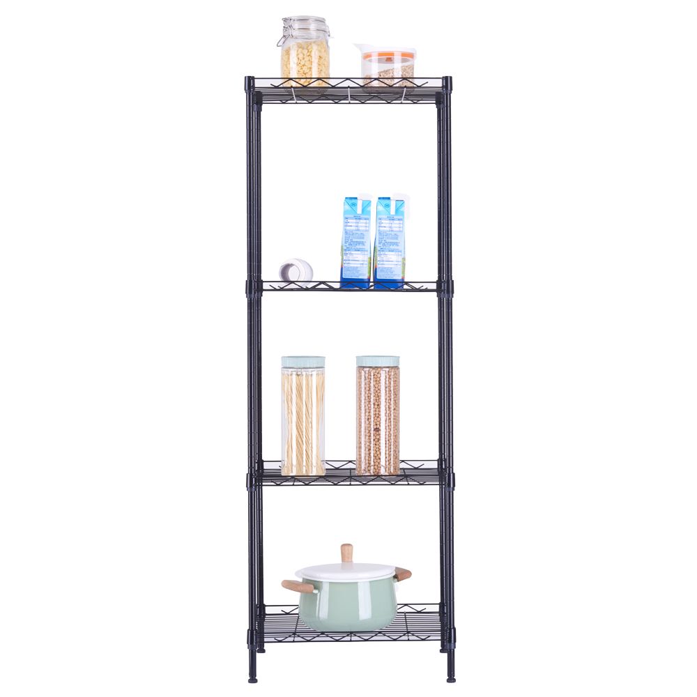 4-Tier Open Wire Shelving Unit – Easy Assembly, Versatile Use