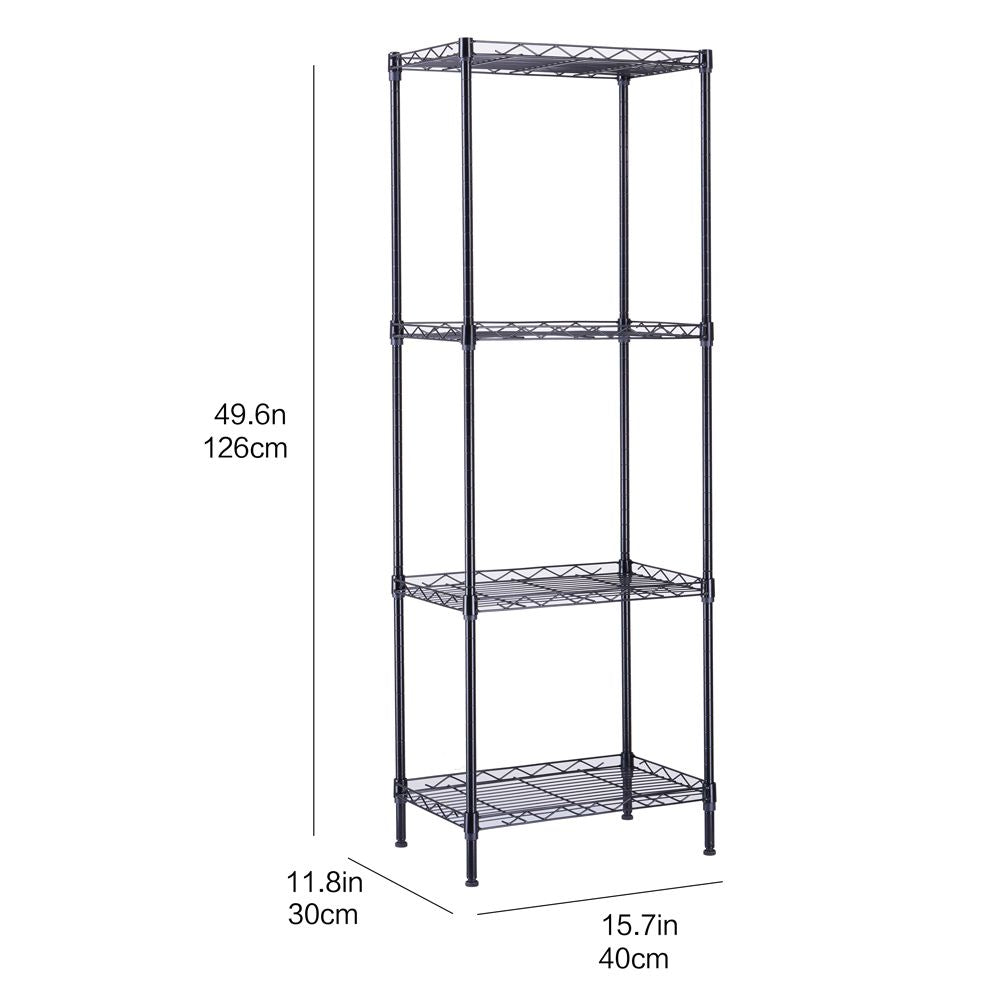 4-Tier Open Wire Shelving Unit – Easy Assembly, Versatile Use