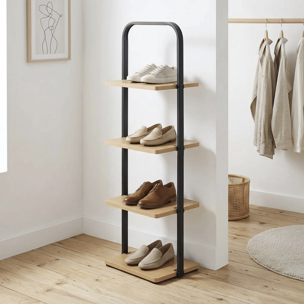 Compact 4-Tier Shoe Ladder for Entryways
