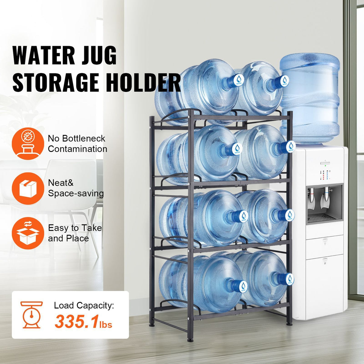 Four-Tier Double-Row Water Jug Organizer