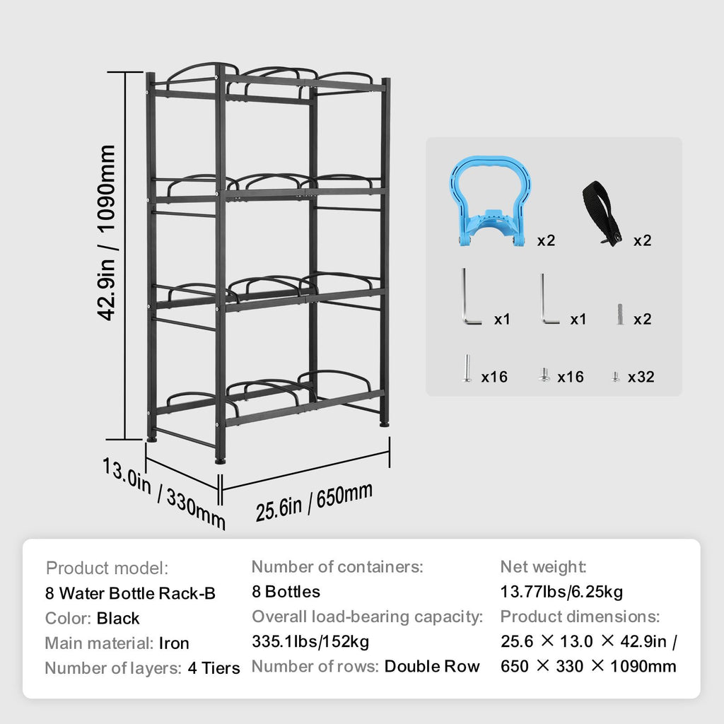 Four-Tier Double-Row Water Jug Organizer