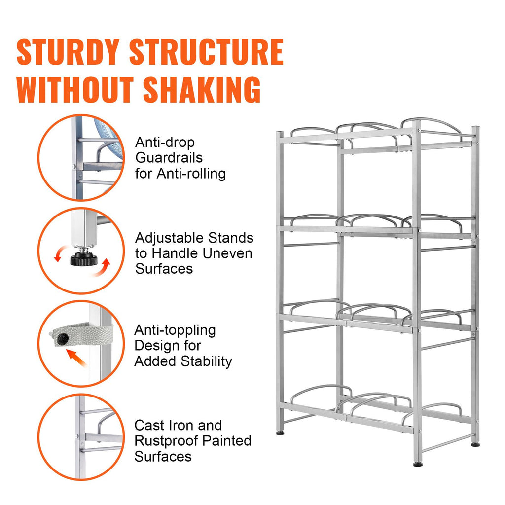 Four-Tier Double-Row Water Jug Organizer