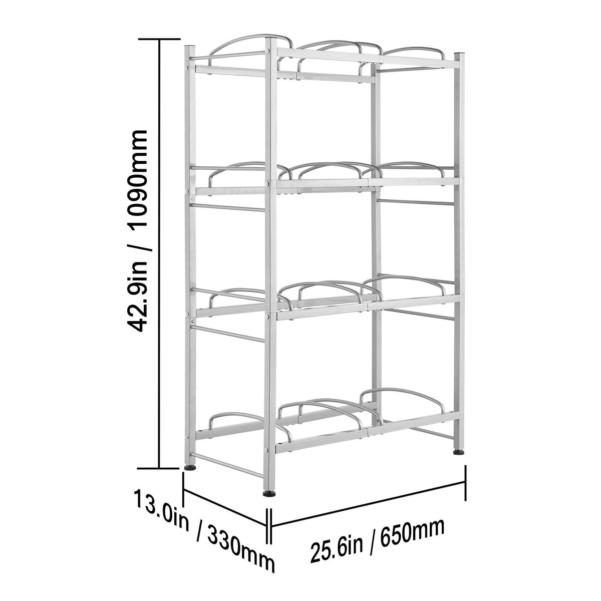 Four-Tier Double-Row Water Jug Organizer