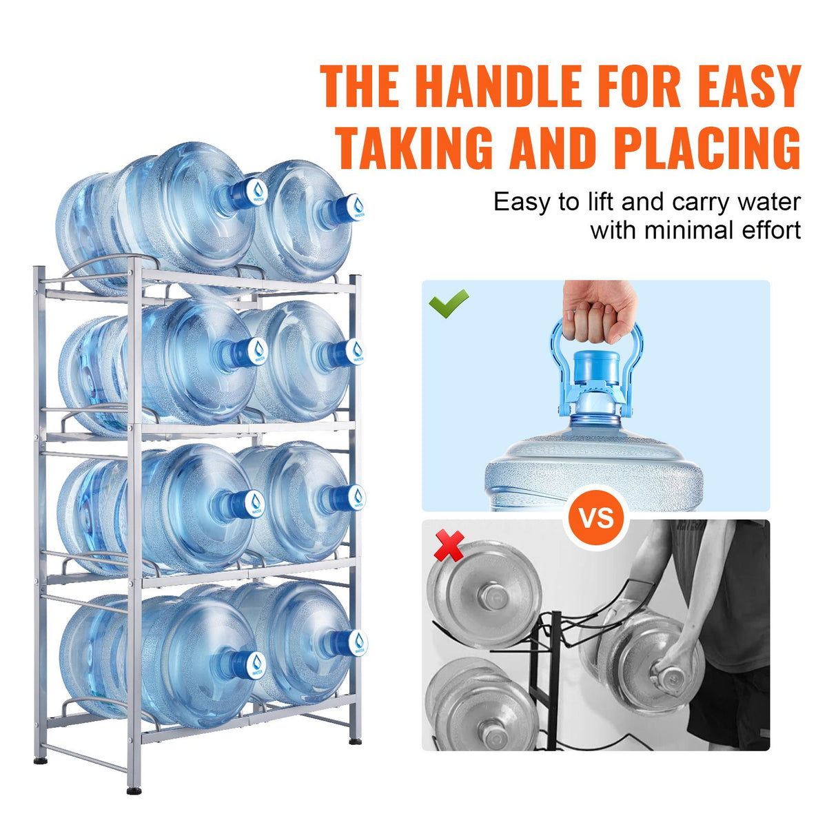 Four-Tier Double-Row Water Jug Organizer